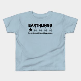 Funny Extraterrestrial Rating - Earthlings: May Contain Traces of Disappointment Kids T-Shirt
